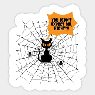 Spooky Cat Web, funny design Sticker